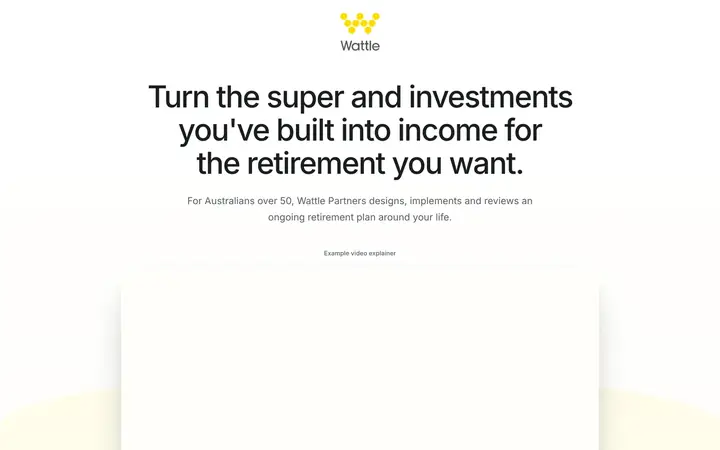 Landing page preview for Wattle Partners